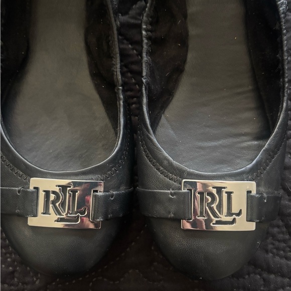 Lauren Ralph Lauren Black Leather Loafers - Picture 2 of 4